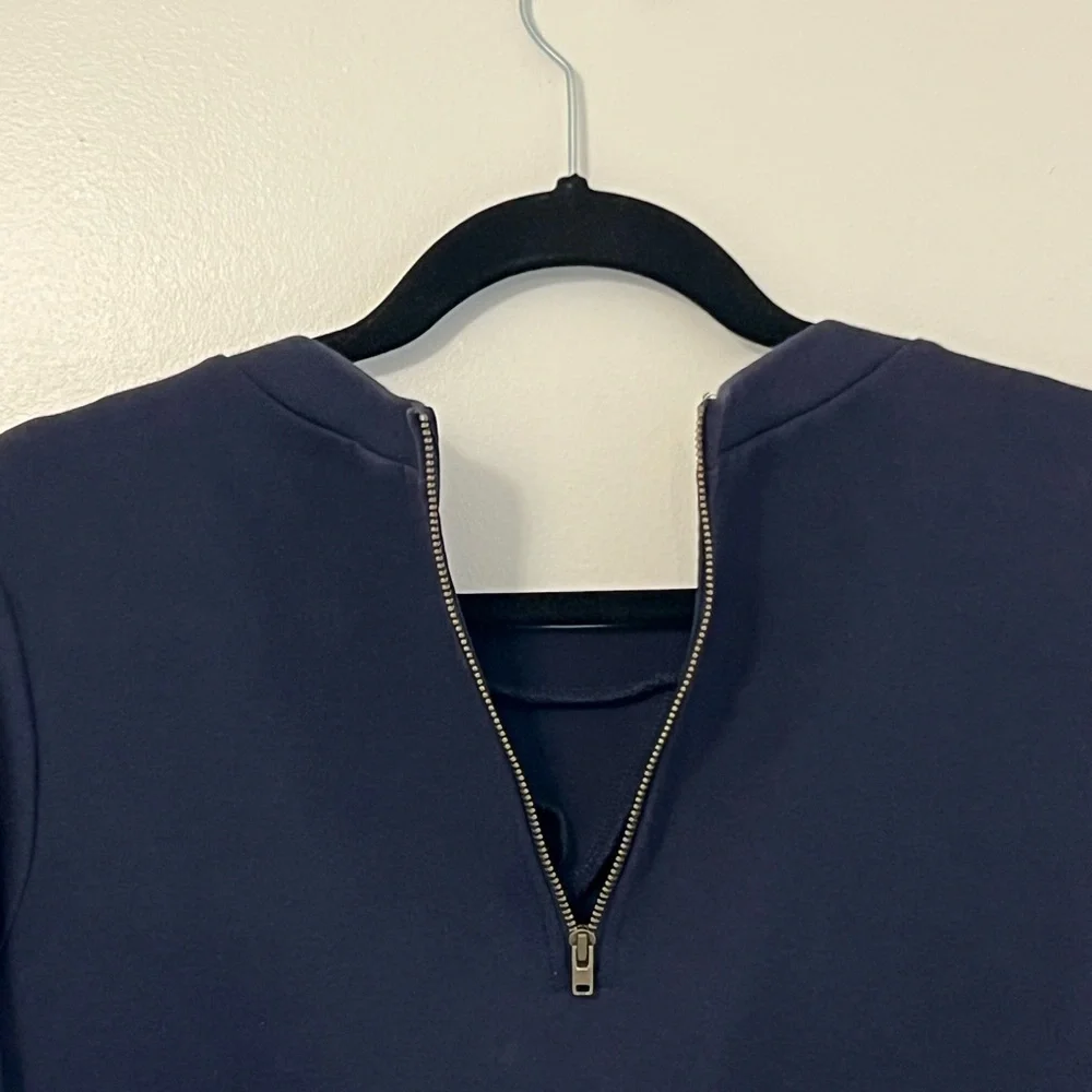 J. Crew Women’s Navy Sweatshirt with Fringe Hem - Picture 5 of 5